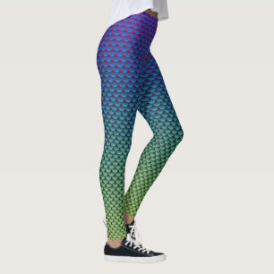 Leggings Style sirène ~ Bleu & Vert