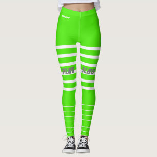 Leggings Stylish green white monogramed entraînement
