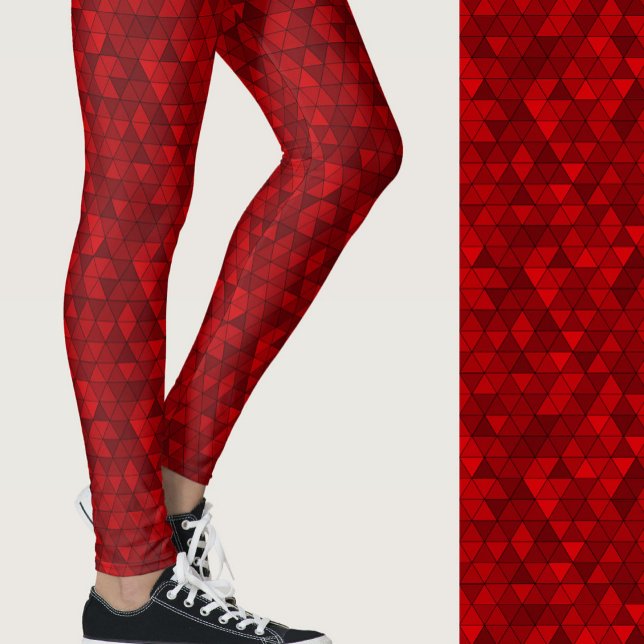 Leggings Stylish red geometric modern patterned (Créateur téléchargé)