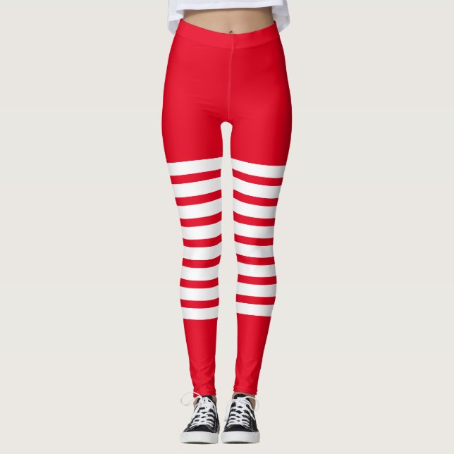 Leggings Sucre de canne de Noël des elfes de vacances (Devant)
