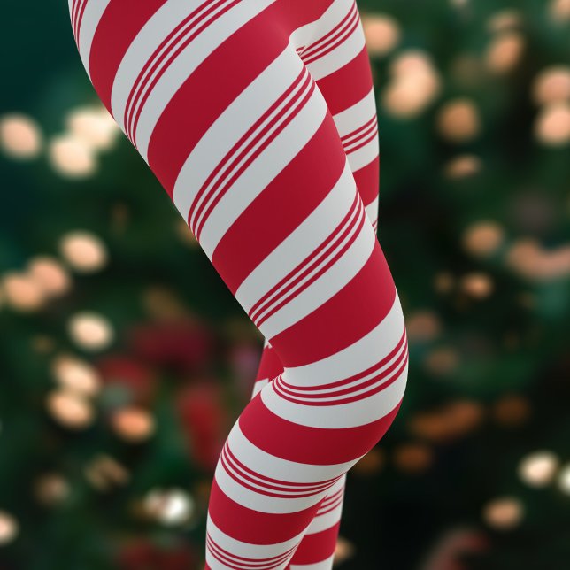 Leggings Sucre de canne de Noël rayé Rouge et blanc Vacance (A festive red and white diagonal stripe inspired by candy canes. Happy Holidays!)
