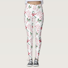 Leggings Sucres de canne et flocons de neige de vacances,