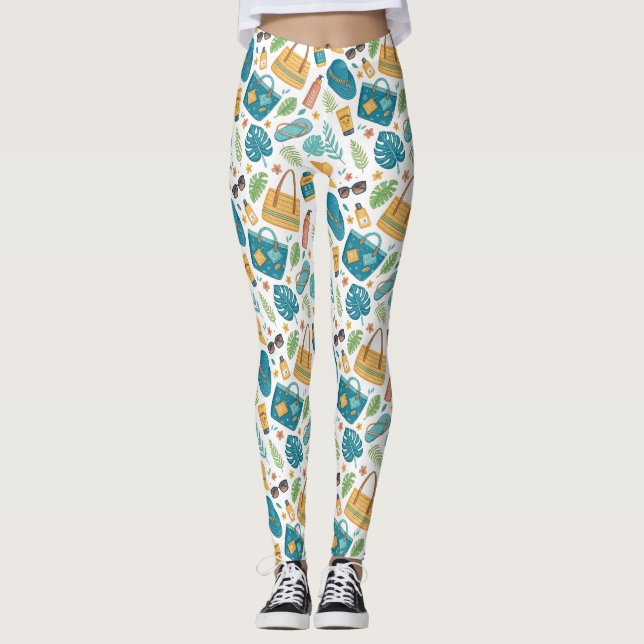 Leggings Summer Beach Essentials Pattern (1) (Devant)