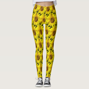 Leggings Sunflowers Motif Cust. Legs noir couleur BG
