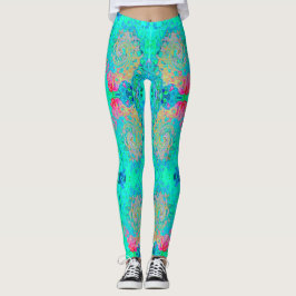 Leggings Super Abstrait Rainbow Liquid Swirl