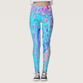 Leggings Super Abstrait Retro Robin's Oeuf Blue Swirl
