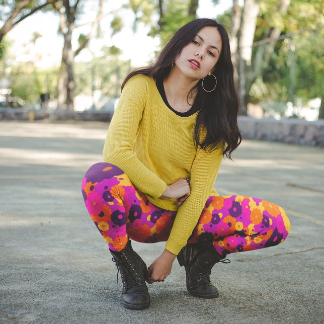 Leggings Super violet et rose hippie puissance (Créateur téléchargé)