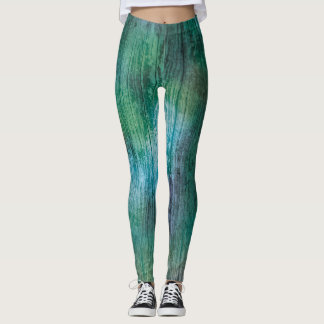 Leggings Superbe bleu vert arc-en-ciel texture Boho couleur