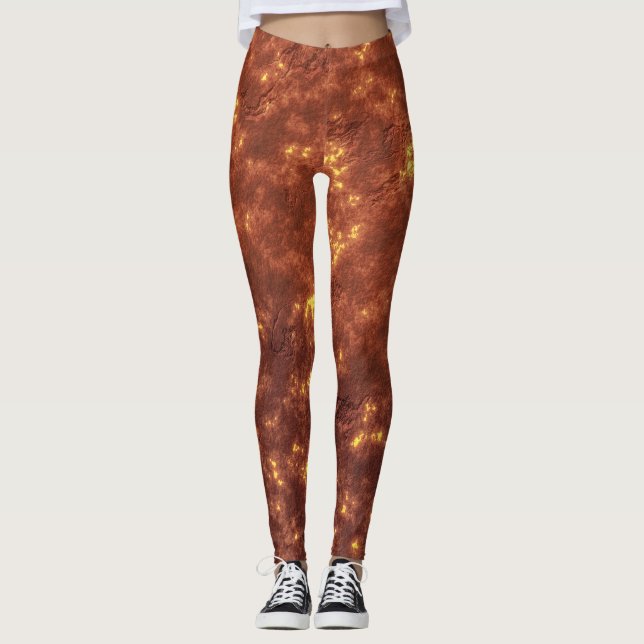 Leggings Surface de la planète volcanique de lave chaude (Devant)
