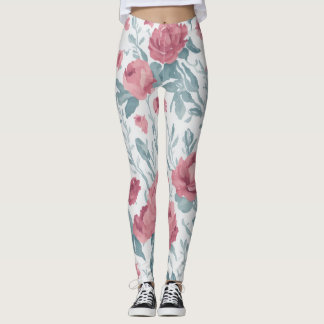 Leggings Sweet Jojo Designs Aquarelle Floral Fleurs roses