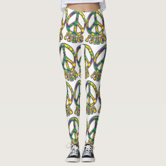 Leggings SYMBOLE DE LA PAIX Hippie les années 70 années 60