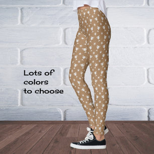 Leggings Symbole des étoiles du thème sportif motif brun