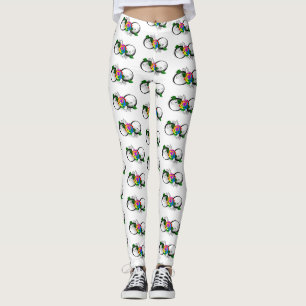 Leggings Symbole d'infini avec rose arc-en-ciel