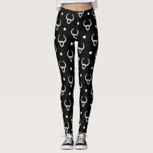 Leggings Symbole du zodiaque du Taureau et motif d'étoiles