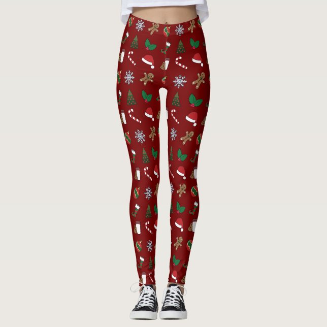 Leggings Symboles de Noël joli (Devant)