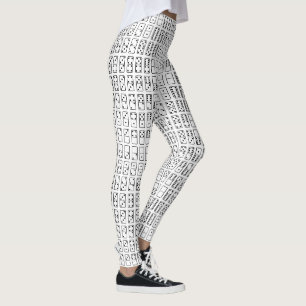 Leggings Symboles Domino noir et blanc