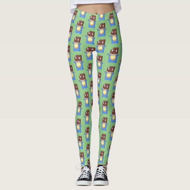 Leggings Sympa chocolat chocolat bonbon bar personnage de d (Devant)