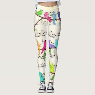 Leggings Symphonie d'oiseaux musicaux colorés - Happy Song 