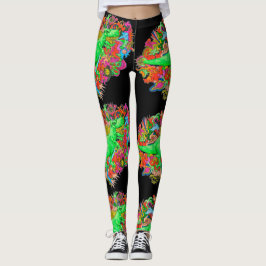Leggings T-Rex psychédélique