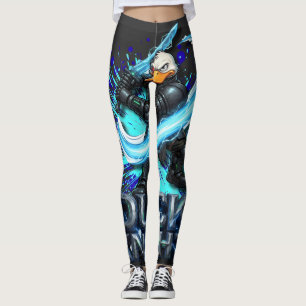 Leggings T-Shirt Chevalier Canard 3D Guerrier Canard Cyber