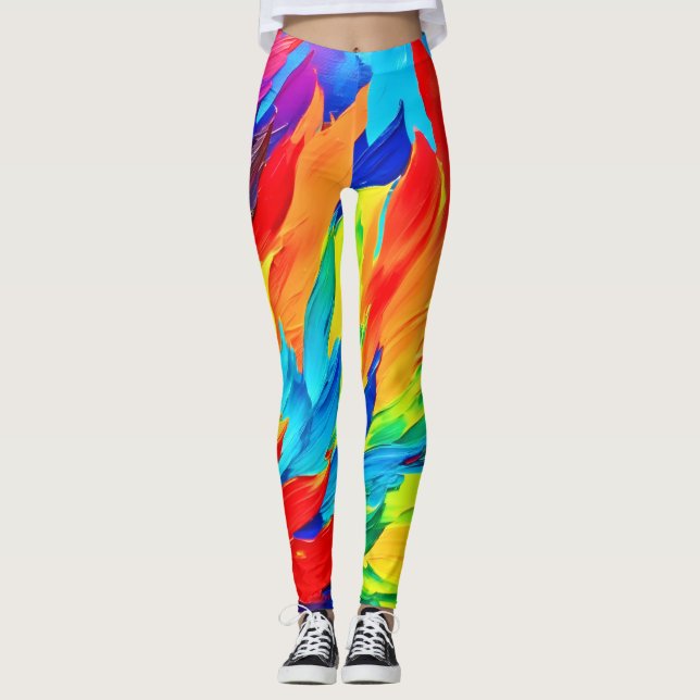 Leggings Tableau Abstrait de l'expressionnisme (Devant)