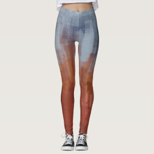 Leggings Tableau Abstrait, mur en béton coloré.