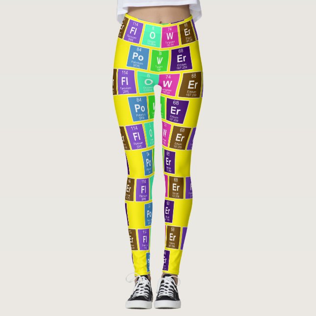 Leggings Tableau chimique périodique des éléments : FlOWEr  (Devant)
