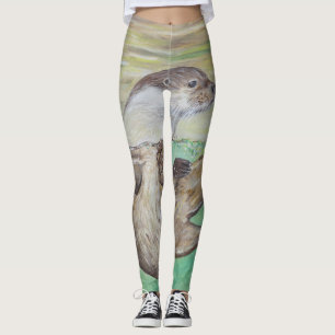 Leggings Tableau de la loutre de rivière joueuse