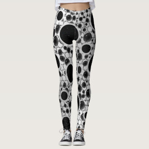 Leggings Taches de bulle spatiale - Blanc/Argent