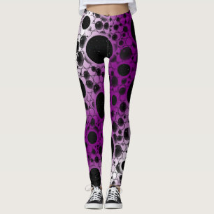 Leggings Taches de bulle spatiale - Blanc/Violet