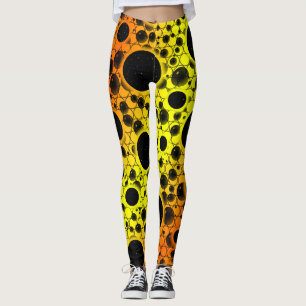 Leggings Taches de bulle spatiale - Jaune/Orange
