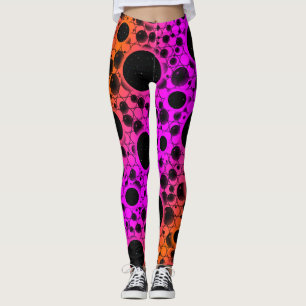 Leggings Taches de bulle spatiale - Rose/orange