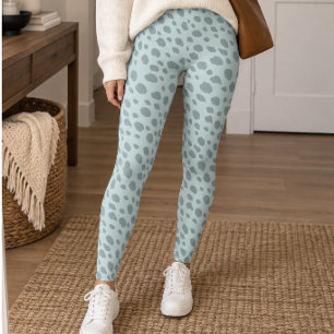 Leggings Taches de guépard gris bleu clair