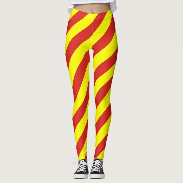 Leggings Tailles diagonales du drapeau national du Vietnam (Devant)