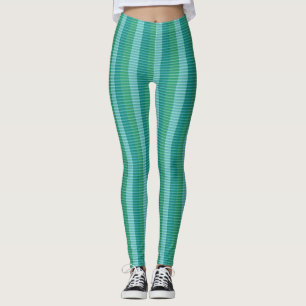 Leggings Tanager Turquoise, Bleu Canard et Vert Kelly Repea