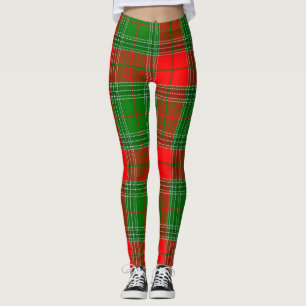 Leggings Tartan à carreaux rouges et verts