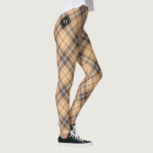 Leggings Tartan beige et Brown