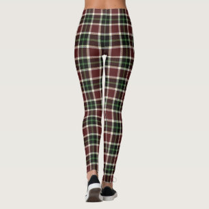 Leggings Tartan blanc foncé bordeaux vert