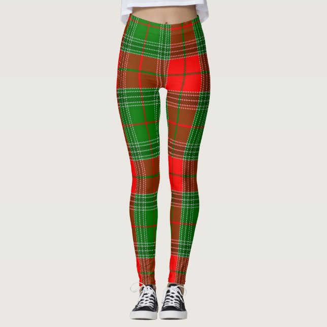 Leggings Tartan rouge et vert (Devant)