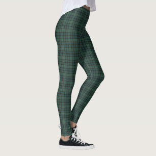 Leggings Tartan Vert Bleu Style Traditionnel Écossais
