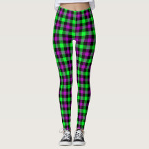 Tartan vert d'Halloween et violet