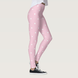 Leggings Tea Rose Points rose et blanc