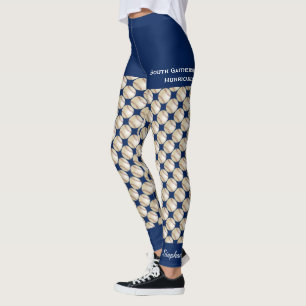 Leggings Team Baseball avec faux short bleu