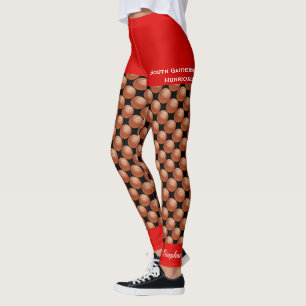 Leggings Team Basketball avec faux short rouge et nom