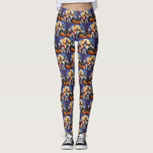 Leggings Teckels Airedale Terriers Citrouille Halloween Drô