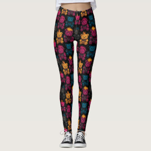 Leggings Teddies Motifs rebelles Punk Rock sans voile