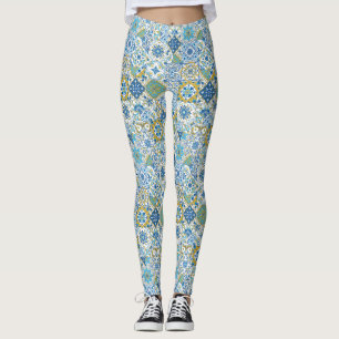 Leggings Teintes méditerranéennes/ Azulejos