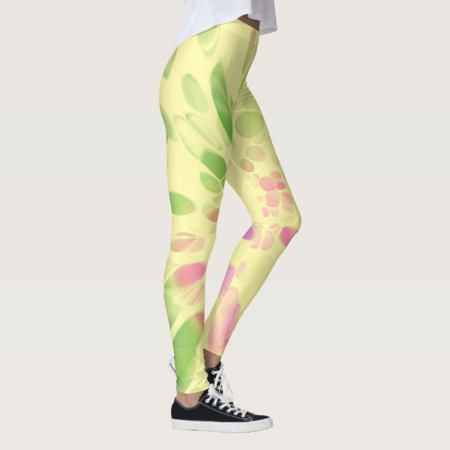 Leggings teinture à cravate rose vert et jaune (Droite)