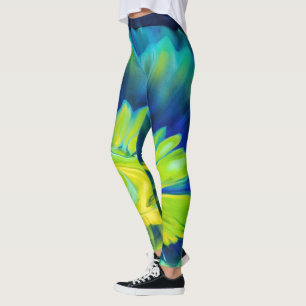 Leggings Teinture à tarte bleu et jaune