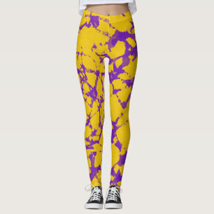 Leggings Teinture à tarte violet et or